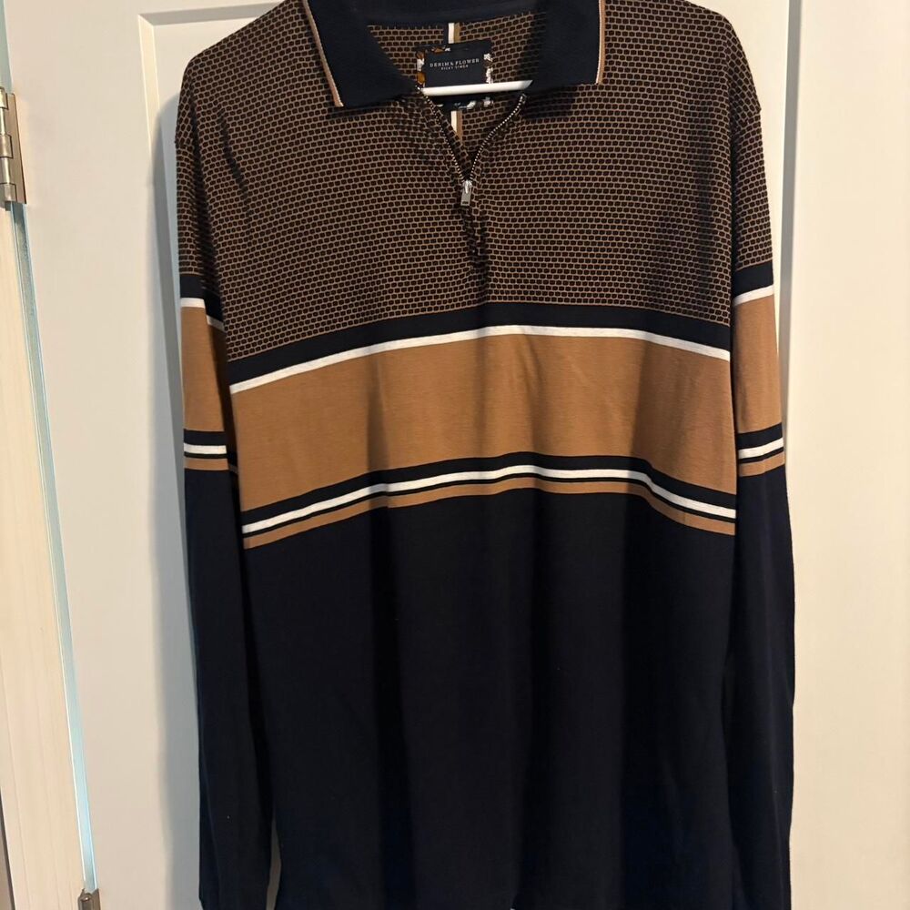 Denim & Flower Long Sleeve Polo